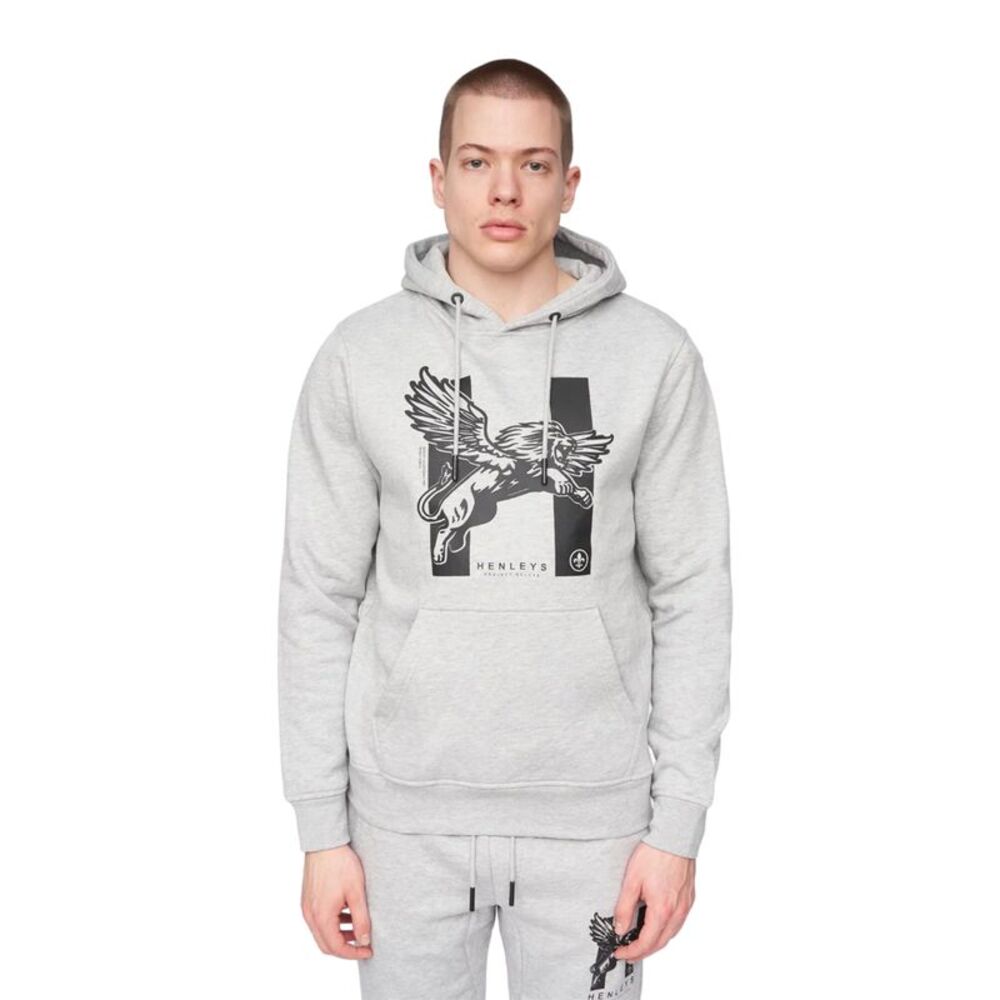 Henleys Mens Curveball Hoodie / Grey Marl